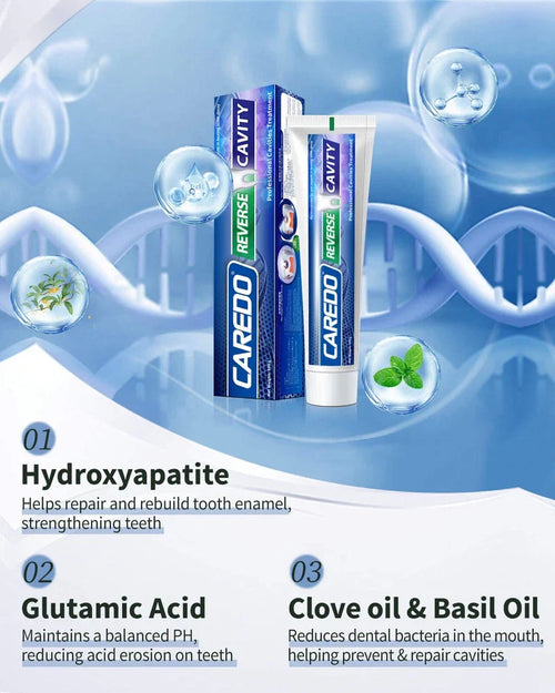 CAREDO Cavity Repair Toothpaste 3.52oz–Fluoride-Free,Hydroxyapatite,Enamel Care