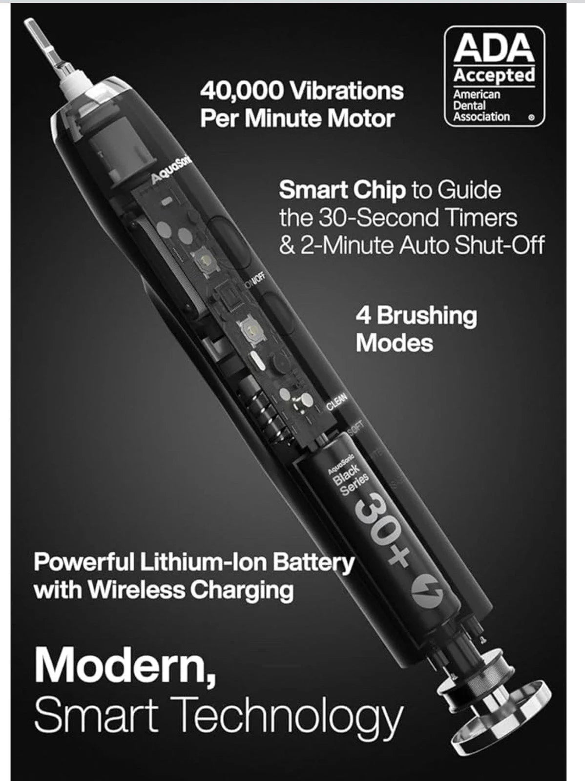 Black Series Ultra Whitening Toothbrush – ADA Accepted Electric Toothb